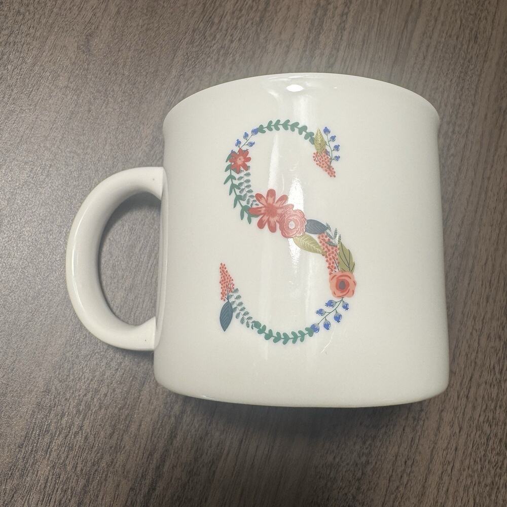 Opalhouse Monogram Initial S Floral Coffee‎ Mug Personalized 16oz B31